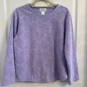 Oscar de la Renta Women’s Lilac Long Sleeve Sweatshirt Medium